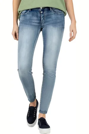 Timezone Dames Jeans Broeken TIGHT SANYATZ skinny Fit Blauw 31W / 32L Volwassenen