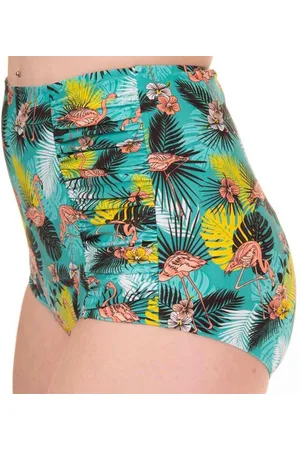 Banned Retro Wanderlust Bikinibroekje - Flamingo - S - /Groen