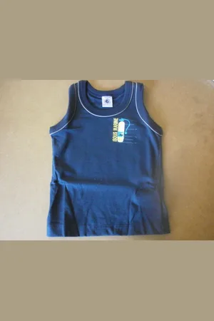 Petit Bateau Singlet blauw jongen 86 , 2 jaar