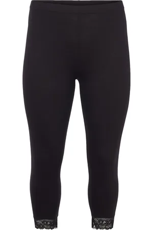 Zizzi LEGGINGS 3/4 LACE Dames Legging - Black