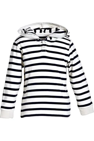 BMS Kinder Hoodie / Sweatshirt Kids Kapuzen-Sweat Shirt Ringelshirt /Marine Blockstreifen-110