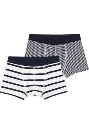 Petit Bateau Set van 2 gestreepte boxershorts voor jongens Jongens Onderbroek - ;Blauw