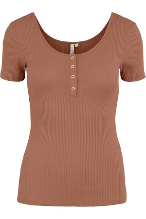 Pieces® PCKITTE SS TOP NOOS BC Copper Brown Vrouwen