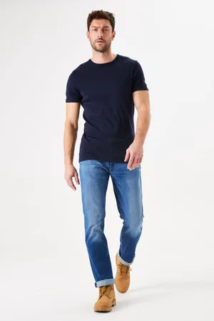 Garcia Rocko Heren Straight Fit Jeans Blauw