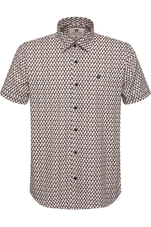 Gabbiano Overhemd Korte Mouw Overhemd Met Poplin Print 334930 719 Dusty Coral Mannen