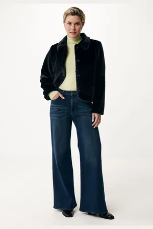 Mexx Boxy Fur Coat Black Dames