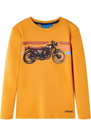 vidaXL Kindershirt - met - lange - mouwen - 116 - okerkleurig