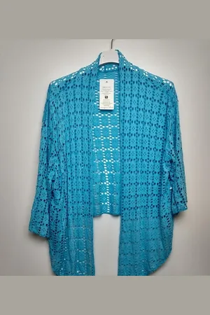 Merkloos Dames vest Vera blauw bolero one size