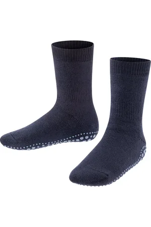 Falke Catspads antislip noppen katoen merinowol huissokken kinderen blauw