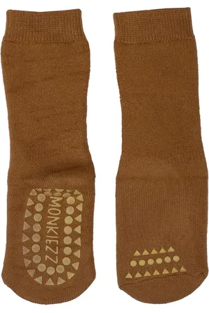 Merkloos Monkiezz® antislip babysokken | | 1 paar | bruin | 1-3 jaar