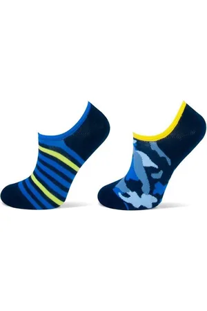 Yellow Moon Kindersokken - streep/ camouflage blauw - 39/42
