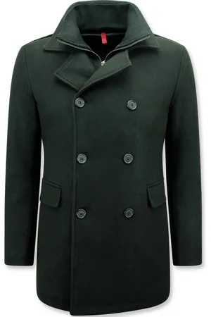 Enos Heren winterjassen Volwassen - Overcoat Heren - Trenchcoat Heren - 805 - Zwarte Jas
