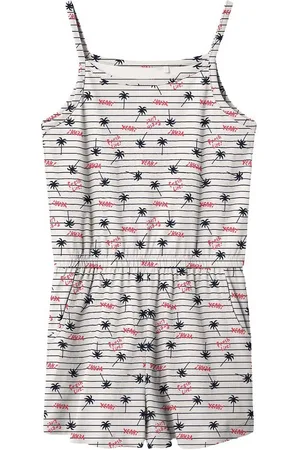 NAME IT Jumpsuit meisjes - wit - palm - NKFvigga - maat 152