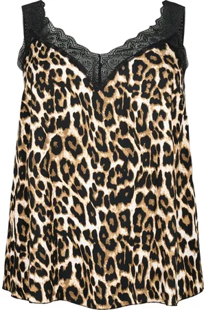 Zizzi CABALI, S/L, TOP Dames Blouse - Brown
