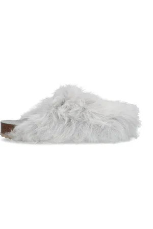 Sacha Dames - Lichtblauwe fluffy clogs