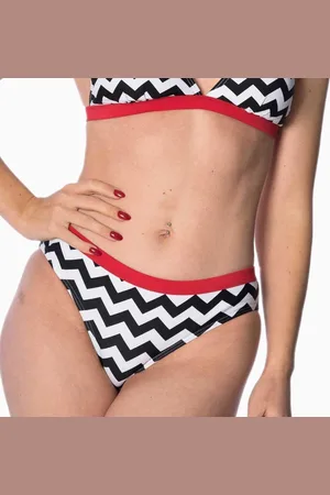 Banned Retro BLACK COFFEE Bikinibroekje - S - /Wit