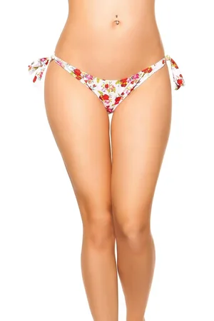 Merkloos Bikini broekje (wit/bloemen) - L/XL