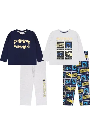 Batman 2x Grijze en marineblauwe pyjama voor een jongen met lange mouwen , OEKO-TEX gecertificeerd 128