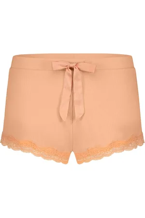 Hunkemöller Dames Nachtmode Ribbed Lace Shorts - - maat L