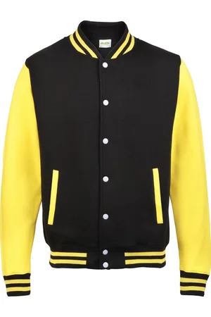 AWDis Varsity jacket, Jet Black/Sun Yellow