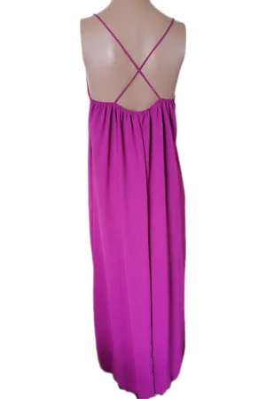 Merkloos Dames - Zomerjurk - Strandjurk - Galajurk - kuit Hoogte - Los Vallend - Getailleerd - Italiaanse Mode - Kruisbandjes op de rug - Kleur