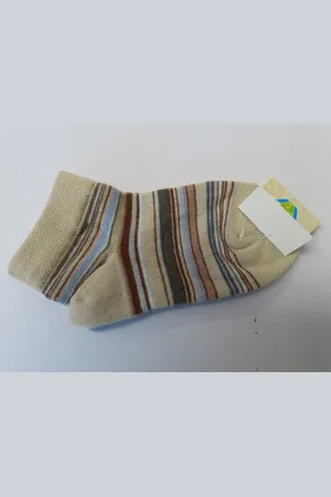 Merkloos Sokken - Sokka - 2 Pack - Unie - Gestreept - ecru , beige kaki - 29/32
