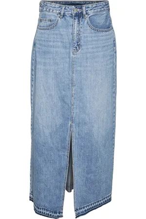 VERO MODA Rok Vmzayla Hr Slit Long Dnm Skirt Li31 10305881 Medium Blue Denim Dames