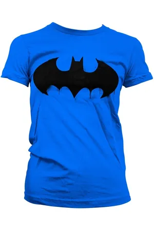 Batman Inked Logo Girly Tee Damen T-Shirt Blue-S