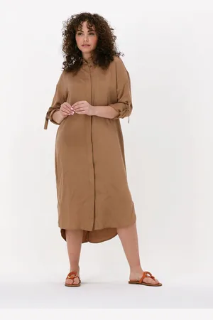 Simple Woven Dress Rooney Twill Jurken Dames - Rok - Jurk - Bruin