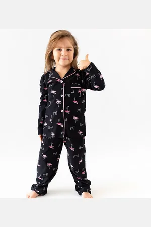Merkloos Katoen Kinder Pyjamaset Met Flamingo Print