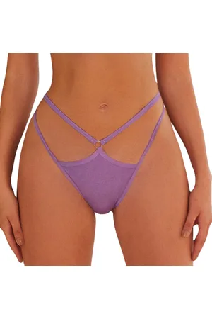 Merkloos Sexy String met Dubbele Bandjes - - Ontwerp met Ribstof en Dubbele Bandjes - Sexy Design - Dames Onderbroek - Lingerie / Ondergoed