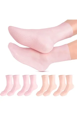 Merkloos Vochtinbrengende sokken, vochtgelsokken, zachte vochtinbrengende voetsokken voor dames en heren, gelsokken voor het hydrateren van droge voeten, katoenen gel teen hydraterende spa silicone