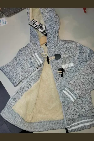 Merkloos Warme vest met wol voor kinderen - strepen - - 14 jaar