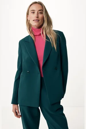 Mexx Double Breasted Blazer Donkergroen