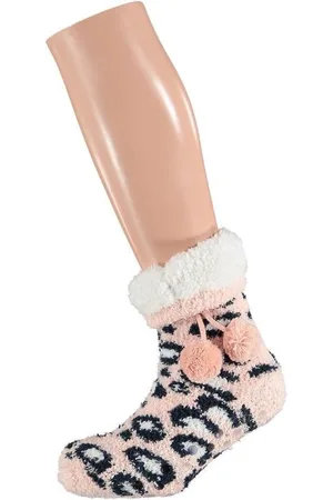 Apollo Huissokken/Slofsokken - Meisjes - Dierenprint Luipaard - anti slip 20-24