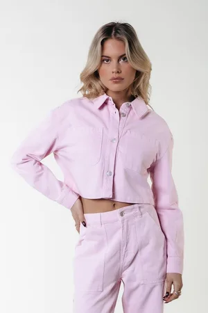 Colourful rebel Olle Uni Cropped Denim Blouse- XXL