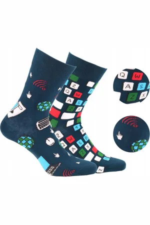Gatta 2 pack -Wola katoenen sokken Funky, 2 verschillende patronen, maat 39-42, netwerk patroon