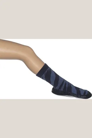 Bonnie Doon Kinderen - Sloffen - Zebra Shoe Sock - Donker Blauw/Navy heather - 17/18