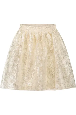 Le Chic Meisjes rok kant en parels - Truthy - Oatmeal Elite