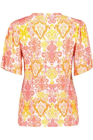 Geisha T-shirt v-neck aop /orange