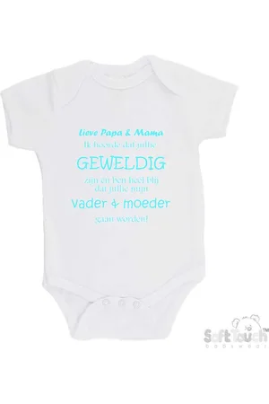 Merkloos 100% katoenen Romper "Lieve papa & mama ik hoorde dat jullie geweldig zijn en ben heel blij dat jullie mijn vader & moeder gaan worden!" Unisex Katoen
