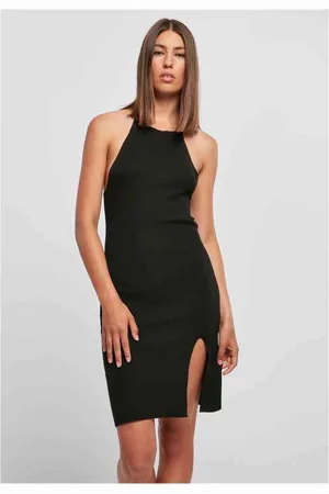 Urban classics Rib Knit Neckholder Korte jurk - XL