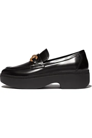 FitFlop F-Luma Chunky-Snaffle Box-Leather D/Wedge Loafers