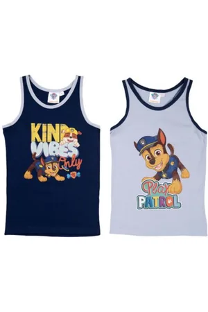 Paw Patrol Onderhemd - Set van 2 hemdjes - Katoen - Navy/