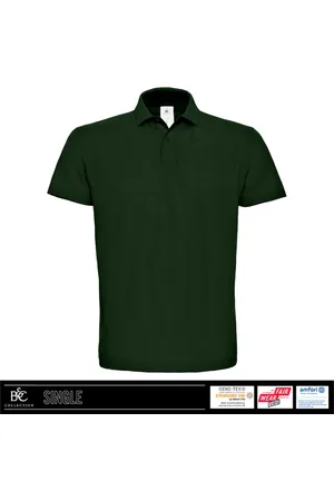 B and C Heren Polo - 100% biologisch katoen - ribkraag - maat L