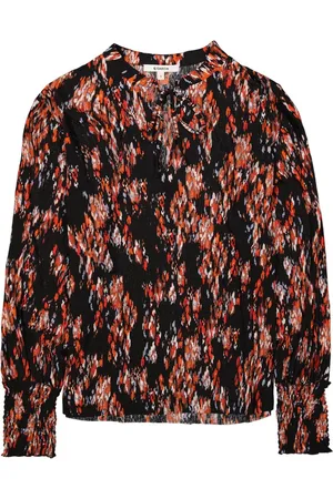 Garcia Dames All over print Blouse Zwart Long mouw