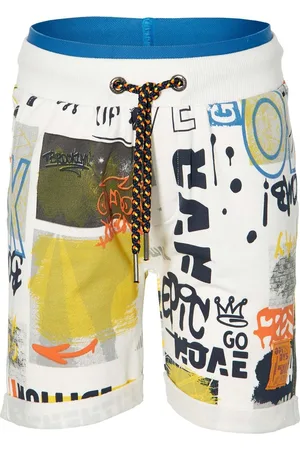 Quapi Shorts Flip korte wit grafitti all over print voor jongens - maat 92