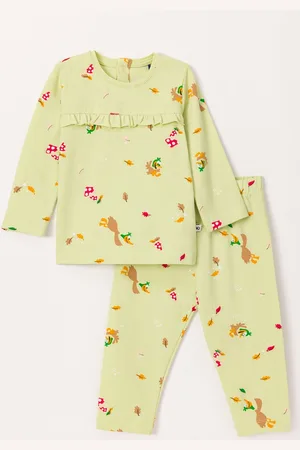 Woody Pyjama meisjes - eend - print - 242-10-PZG-Z/920 - maat 98