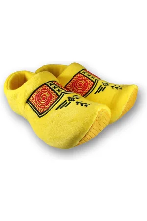 Merkloos Klompen pantoffels - - volwassenen - pluche - clogs sloffen - klompsloffen voor dames/heren - Hollands 36-38