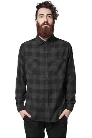 Urban classics Checked Flanell Shirt TB297 Black/Charcoal